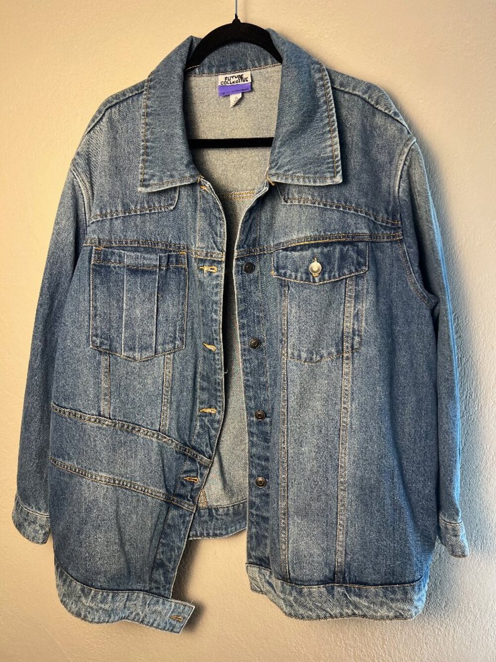 Future Collective Denim Jacket 2X | Kahlan Barfield Brown | Oversized Blue Jean